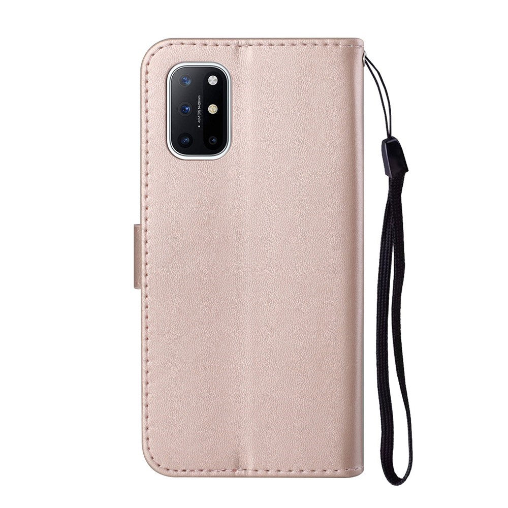 EIDERWOOD OnePlus 8T Kunstskinn Deksel med Stropp & Kortholder – Rose Gold