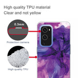 EIDERWOOD OnePlus 9 Pro Fleksibelt Plast Deksel med Marmordesign - Lilla