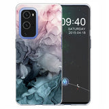 EIDERWOOD OnePlus 9 Pro Fleksibelt Plast Deksel med Marmordesign - Blå / Rosa / Svart