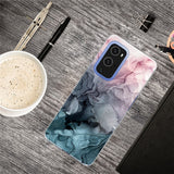 EIDERWOOD OnePlus 9 Pro Fleksibelt Plast Deksel med Marmordesign - Blå / Rosa / Svart