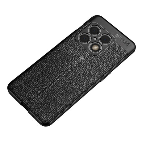 OnePlus 10 Pro Fleksibelt Plast Bak Deksel Litchi Texture - Svart