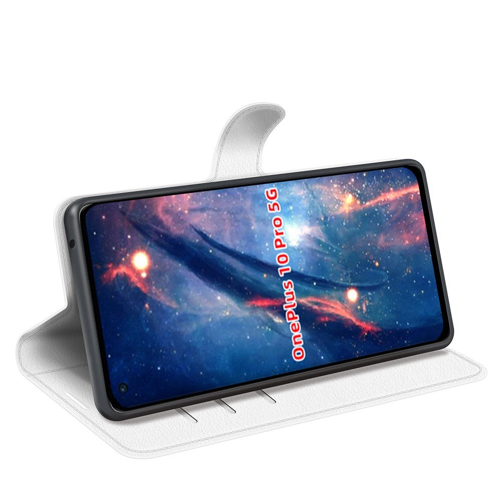 EIDERWOOD OnePlus 10 Pro Kunstskinn Flip Deksel m. Kortholder & Ståfunksjon - Hvit