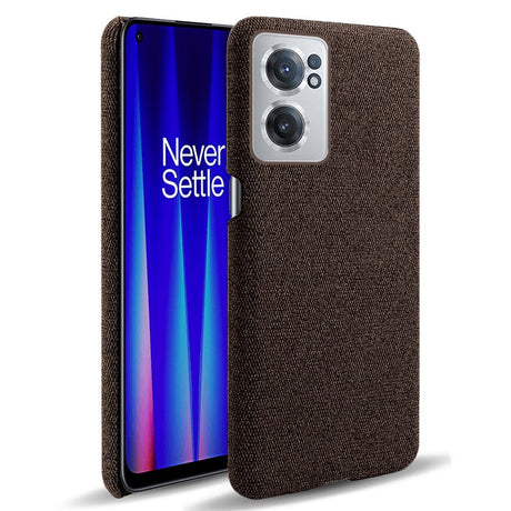 OnePlus Nord CE 2 (5G) Fabric Plastic Bakdeksel - Brun