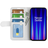 EIDERWOOD OnePlus Nord CE 2 (5G) Kunstskinn Flip Deksel m. Kortholder & Ståfunksjon - Hvit