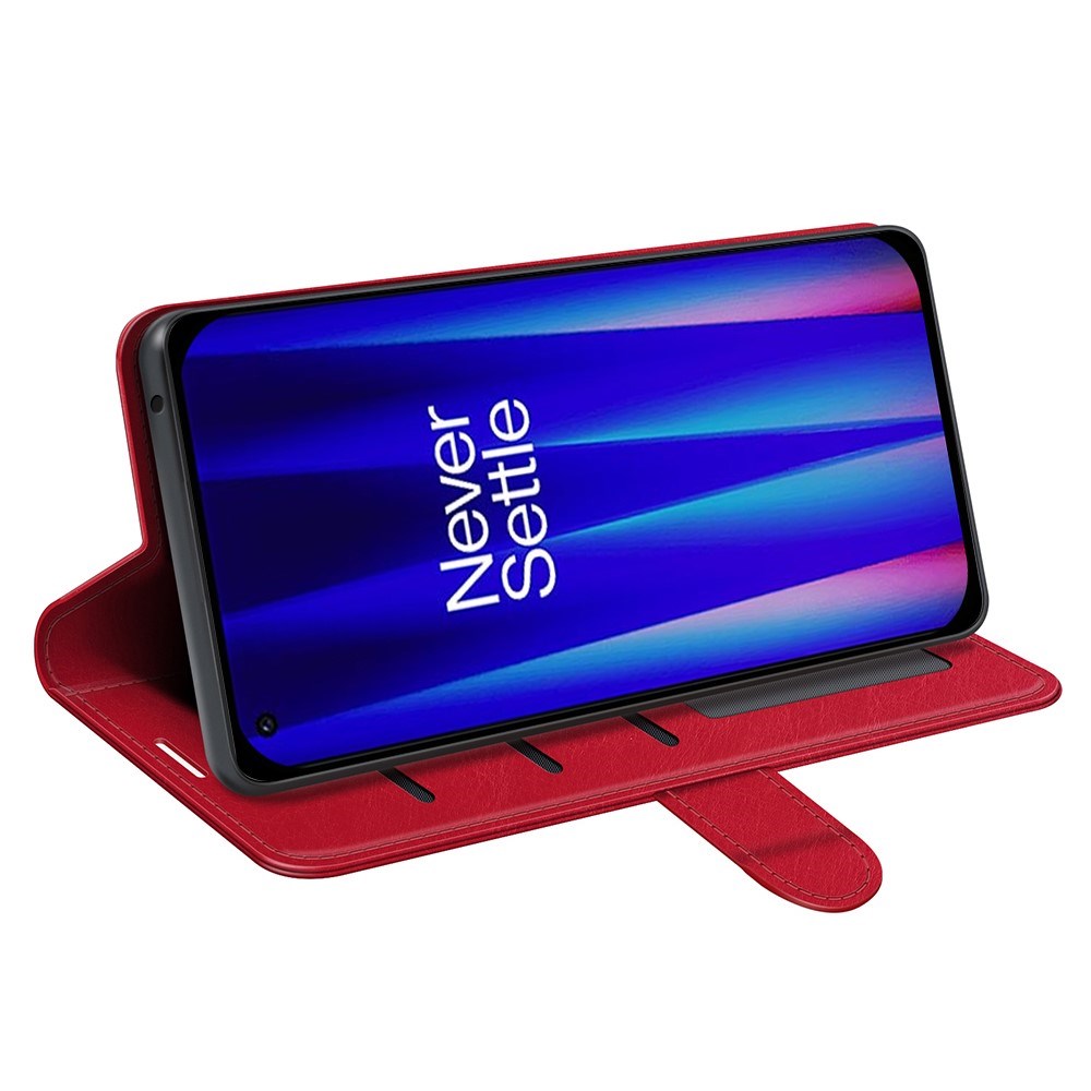 EIDERWOOD OnePlus Nord CE 2 (5G) Kunstskinn Flip Deksel m. Kortholder & Ståfunksjon - Rød