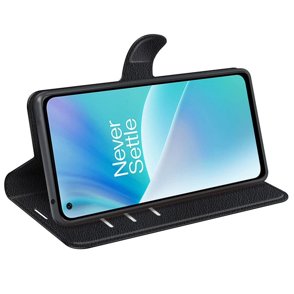 EIDERWOOD OnePlus Nord 2T (5G) Kunstskinn Flip Deksel m. Kortholder & Ståfunksjon - Svart