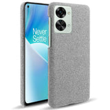 OnePlus Nord 2T (5G) Hard Plast med Stoff - Bakdeksel - Lysegrå