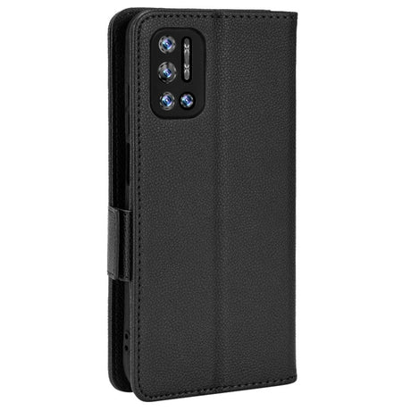 Doogee N40 Pro PU Litchi Skin Flip Deksel med Lommebok - Svart