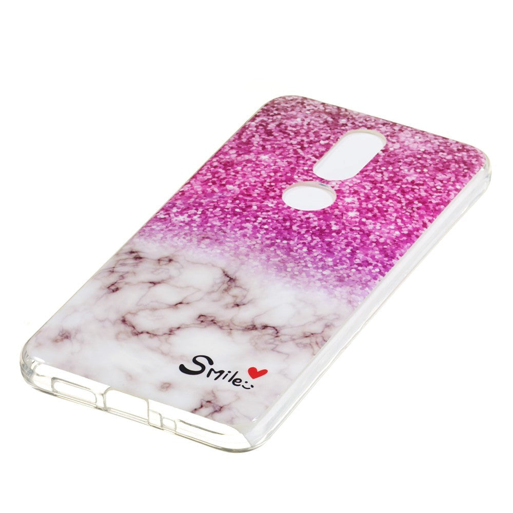 Nokia 7.1 Fleksibel Marble Deksel Pink