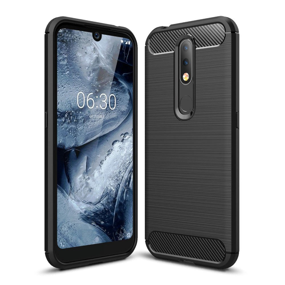 Nokia 4.2 Plastdeksel Carbon Tekstur Svart