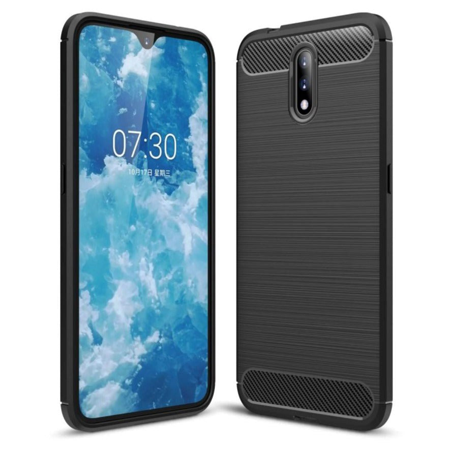 Nokia 2.3 Brushed Karbon Fibre Plastdeksel Svart