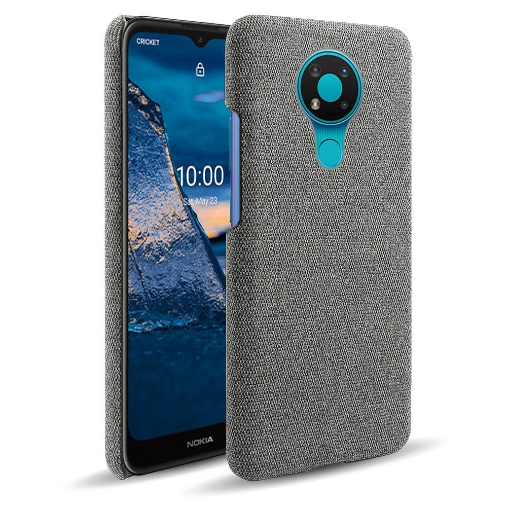 Nokia 3.4 Fabric Plastic Bakdeksel - Mørk grå