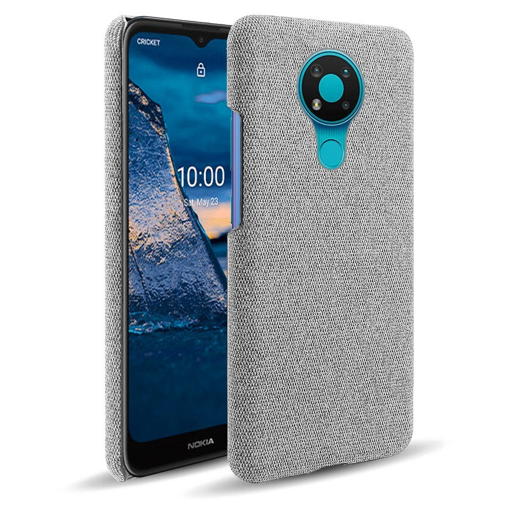 Nokia 3.4 Fabric Plastic Bakdeksel - Grå