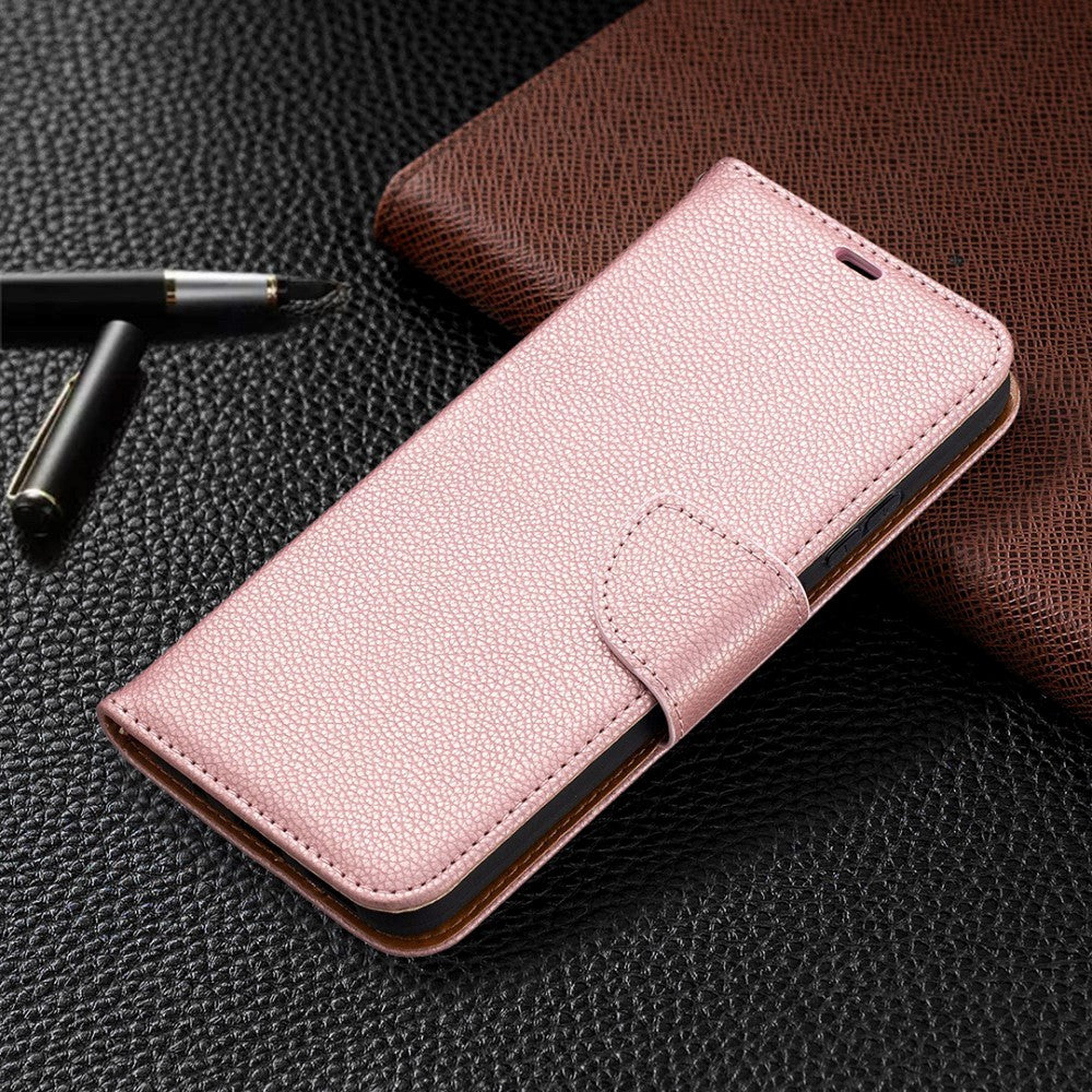 Nokia 3.4 PU Skinn Flip Deksel m. Litchi Tekstur - Rose Gold