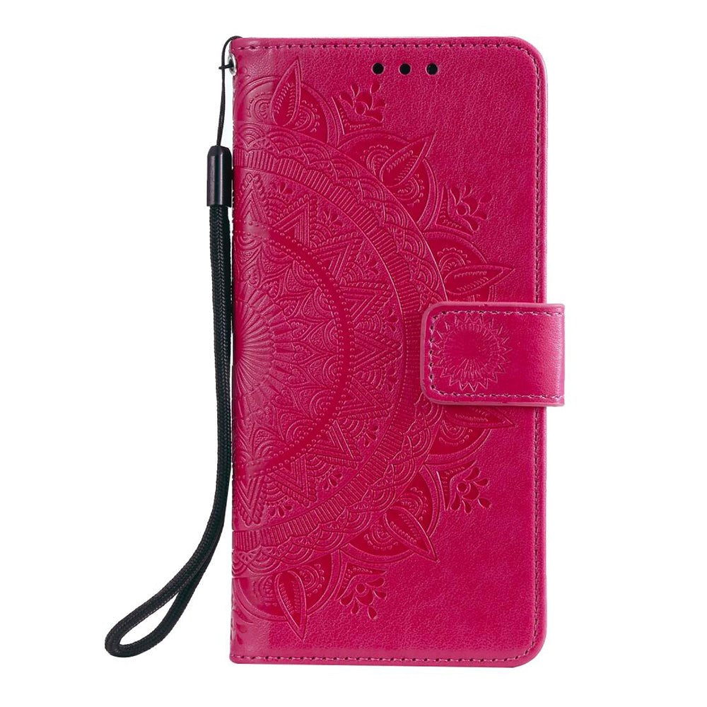 Nokia 2.4 Skinn Flip Deksel - Mandala Mønster Rose