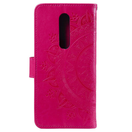 Nokia 2.4 Skinn Flip Deksel - Mandala Mønster Rose