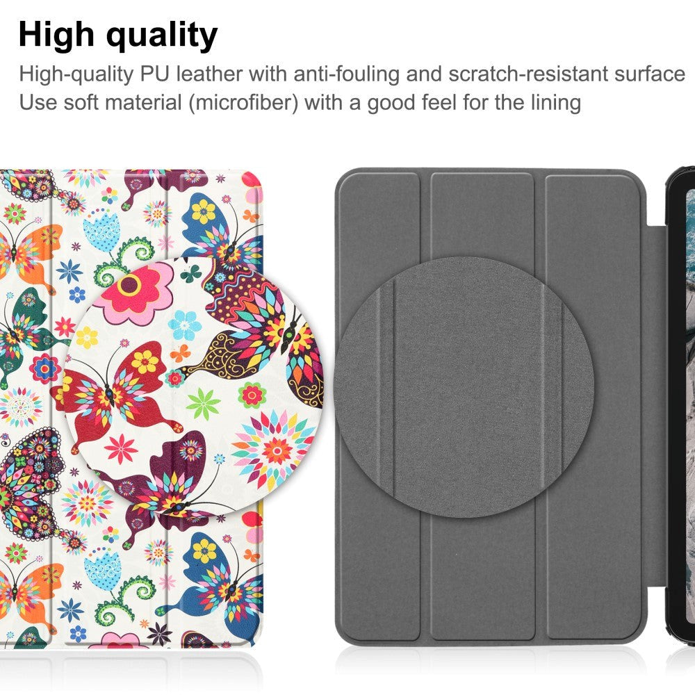 Nokia T20 Kunstskinn Flip Deksel med Stativfunksjon - Sommerfugler