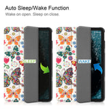 Nokia T20 Kunstskinn Flip Deksel med Stativfunksjon - Sommerfugler