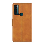 TCL 20 SE Vintage PU Skin Flip Deksel med Lommebok - Brun