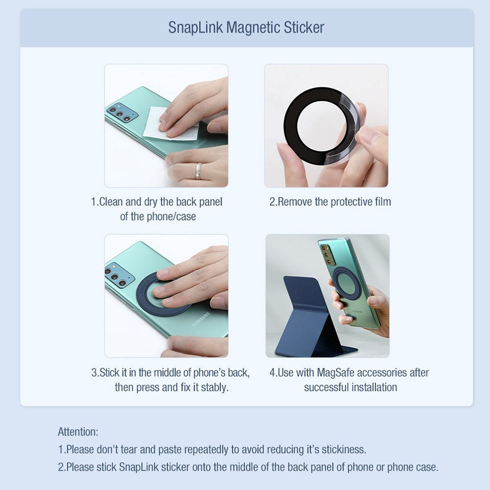 Nillkin Snaphold / SnapLink Magnetic Ring Combi Pack - MagSafe-Kompatibel - Lilla