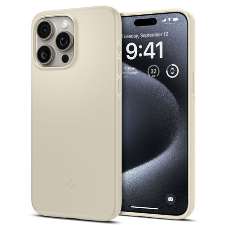 iPhone 15 Pro Spigen Thin Fit Deksel - Mute Beige