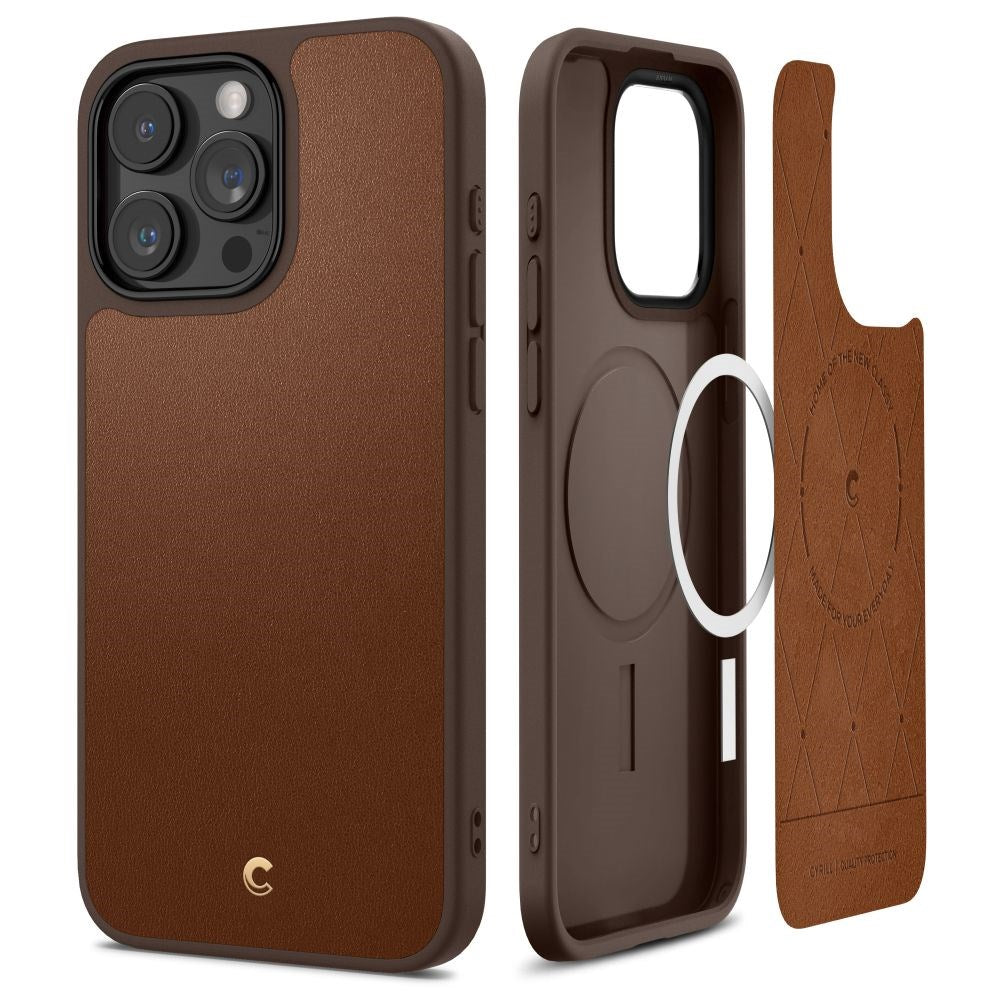 iPhone 15 Pro Cyrill Kajuk Mag Hybrid Deksel - MagSafe Kompatibel - Saddle Brown