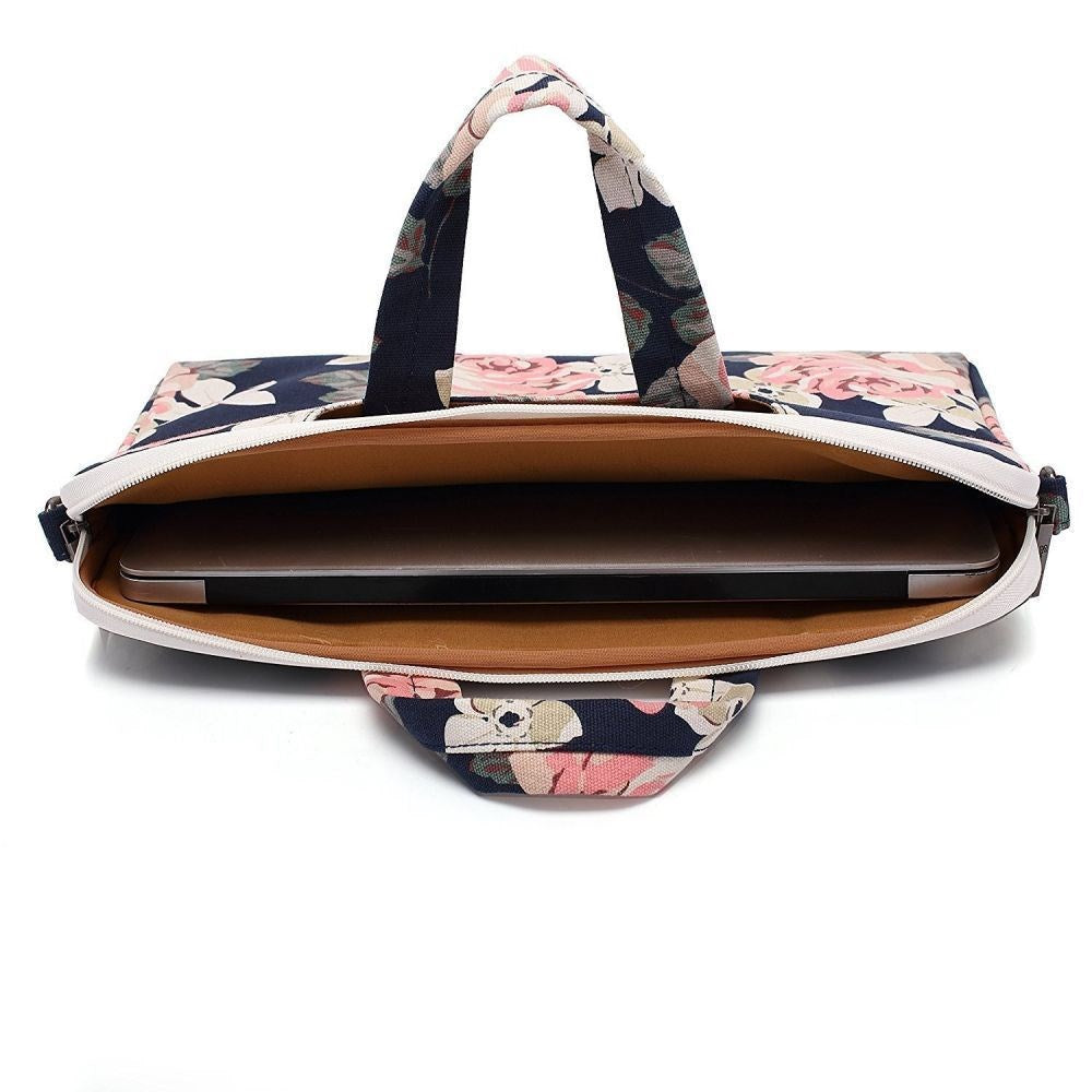 Canvaslife Briefcase Veske Til MacBook / PC 15-16" - Navy Rose