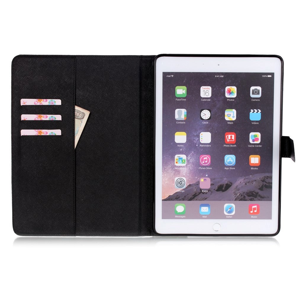 iPad Air 2 Deksel med Stativfunksjon & Kortholder "Don't Touch My Pad" - Svart