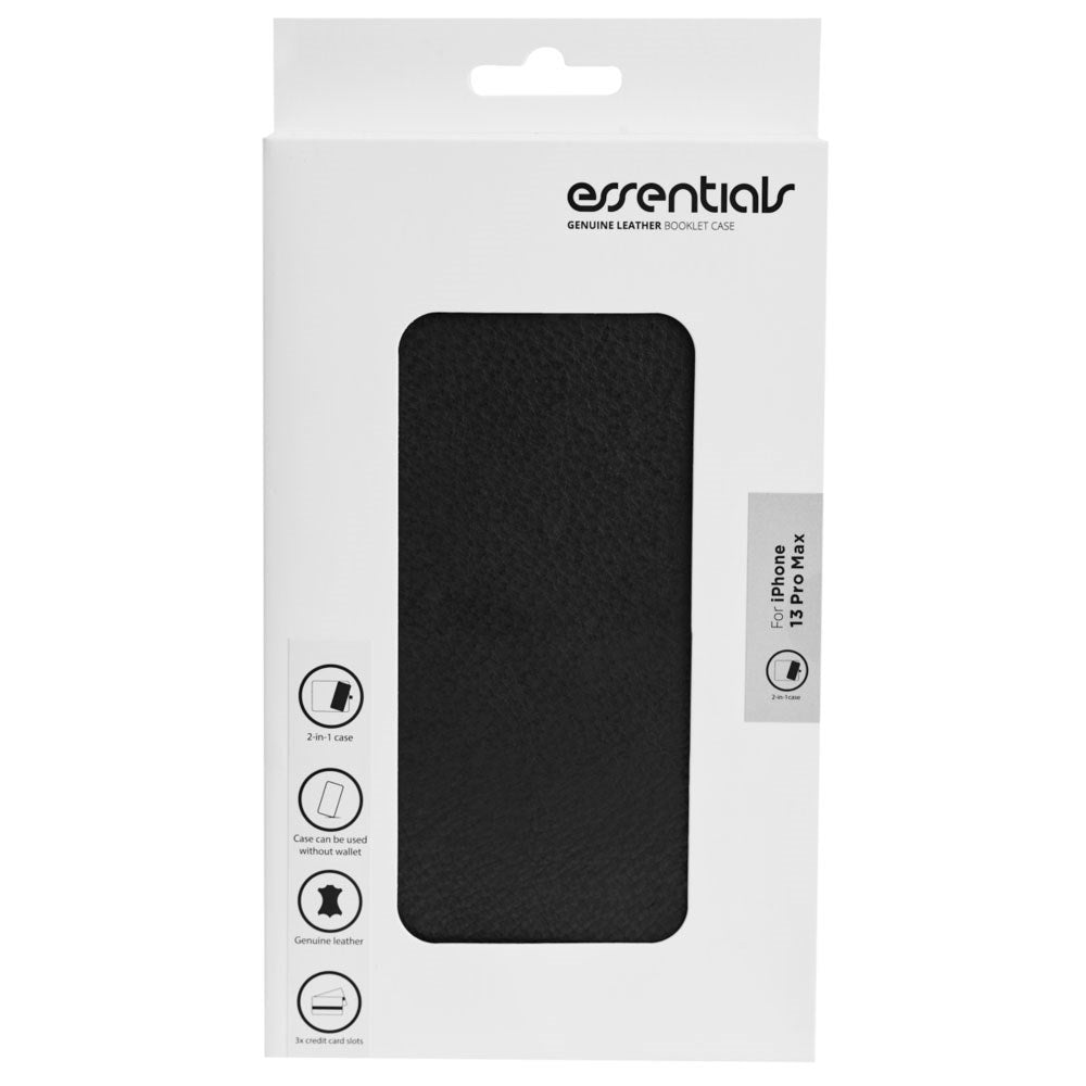 iPhone 13 Pro Max Essentials 2-i-1 Skinn Flip Deksel - Svart