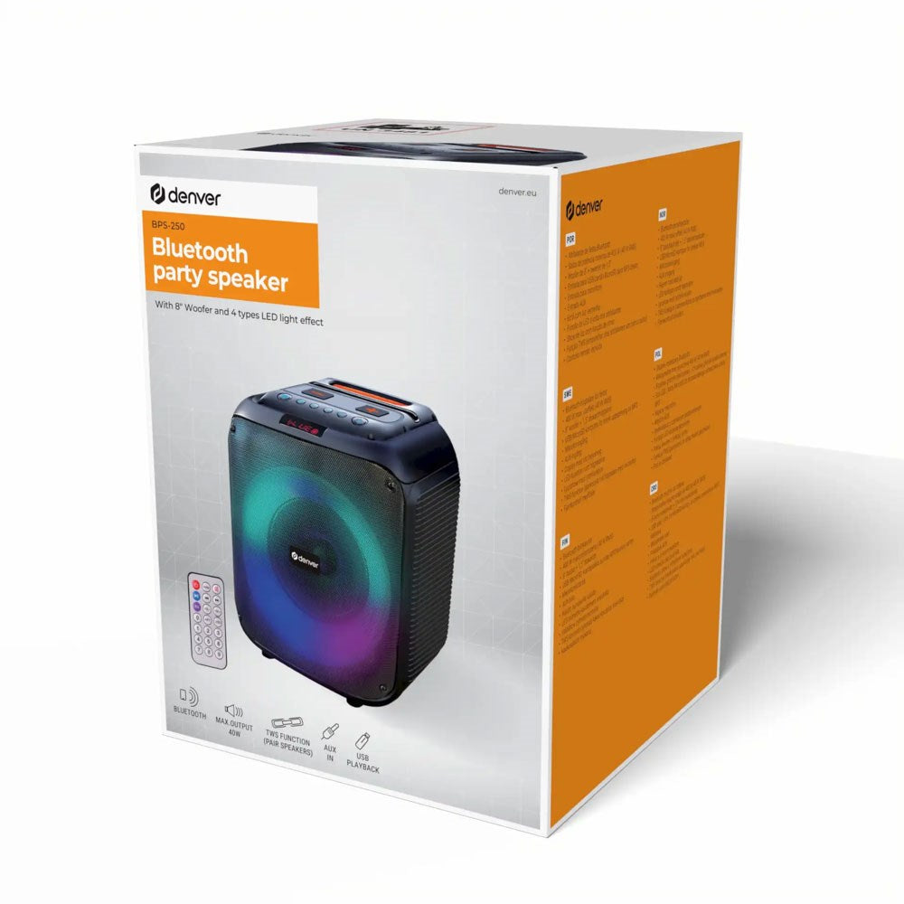 Denver BPS-250 Trådløs Bluetooth Høyttaler - Svart
