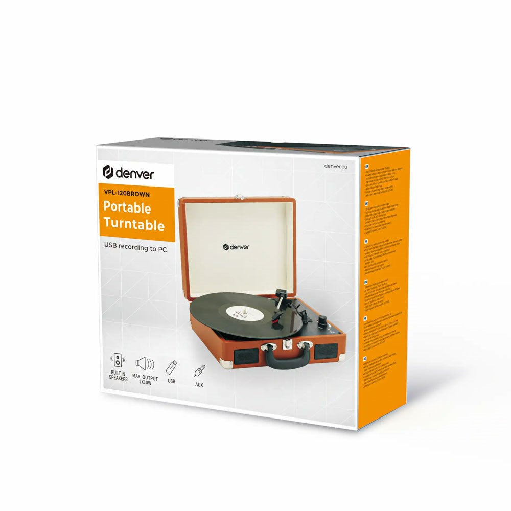 Denver VPL-120 Vintage USB Platespiller - Brun