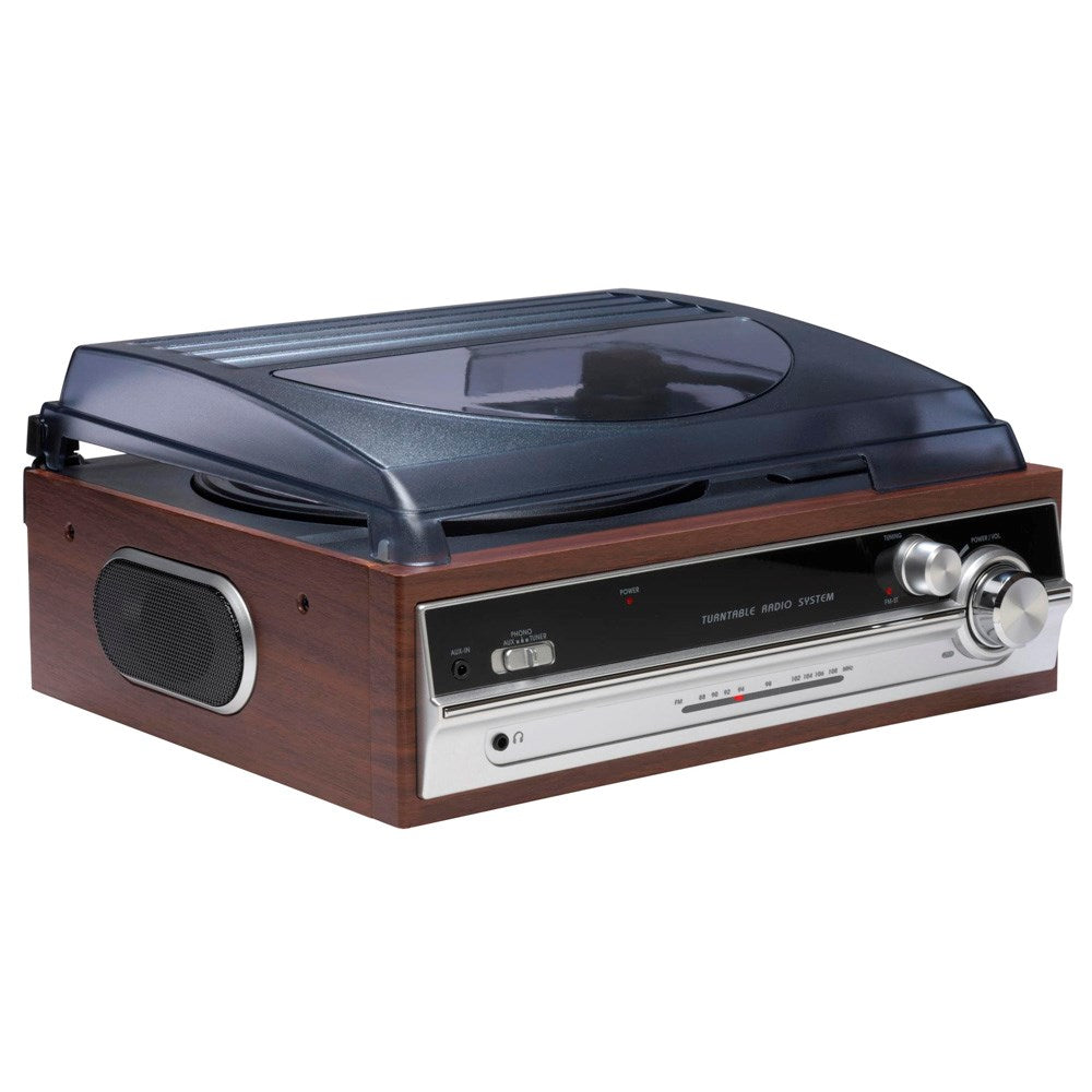 Denver VPR-190MK3 Platespiller med 2 x 15W Innebygde Høyttalere & FM-Radio - Brun