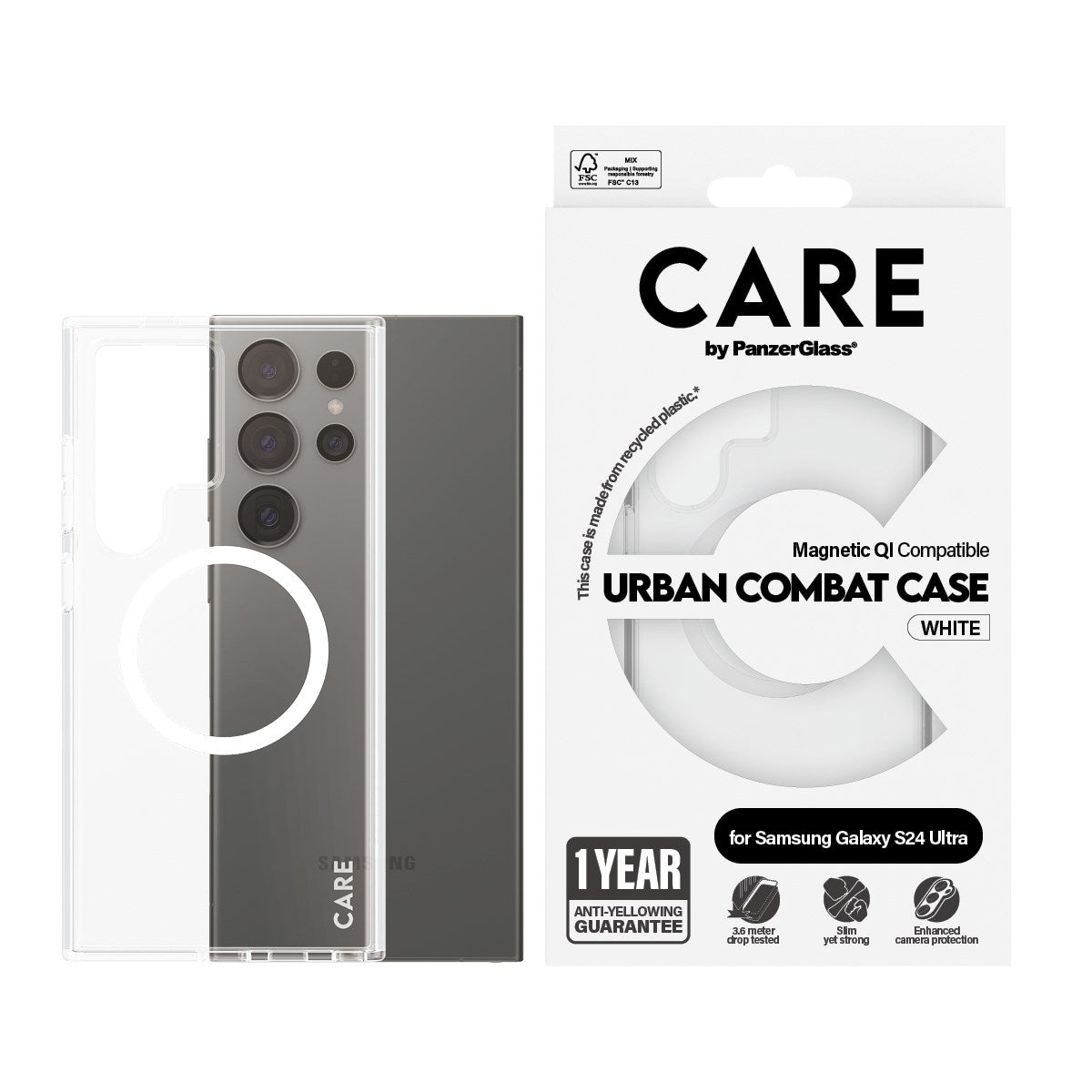 CARE by PanzerGlass Samsung Galaxy S24 Ultra FLAGSHIP Urban Combat-deksel - Transparent