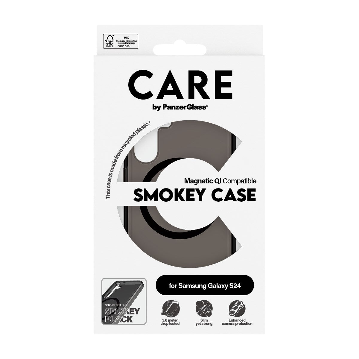 CARE by PanzerGlass Samsung Galaxy S24 FLAGSHIP Urban Combat-deksel - MagSafe Kompatibel - Smokey / Black