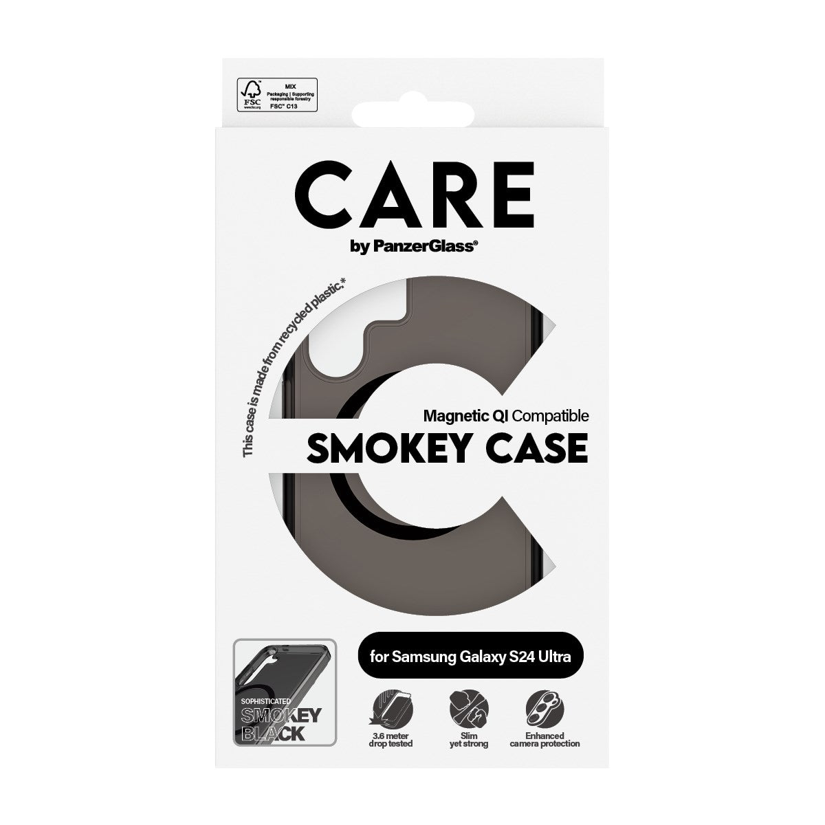 CARE by PanzerGlass Samsung Galaxy S24 Ultra FLAGSHIP Urban Combat-deksel - MagSafe Kompatibel - Smokey / Black