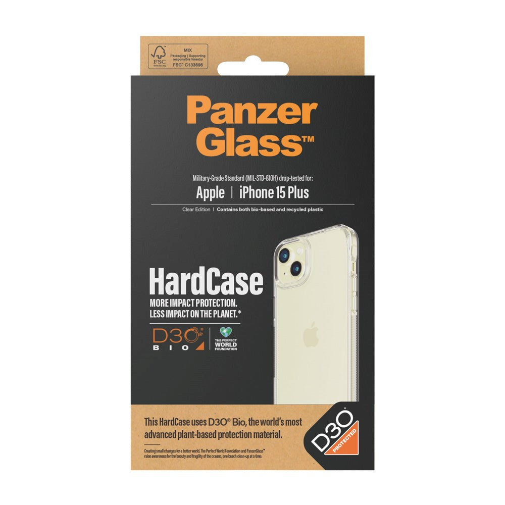 iPhone 15 Plus Deksel PanzerGlass D3O Bio HardCase - Gjennomsiktig