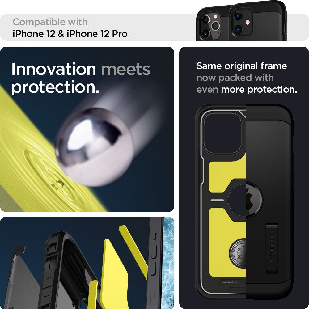 iPhone 12 / 12 Pro Spigen Tough Armor Deksel - Svart