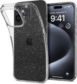 iPhone 15 Pro Spigen Liquid Crystal Glitter Deksel - Gjennomsiktig