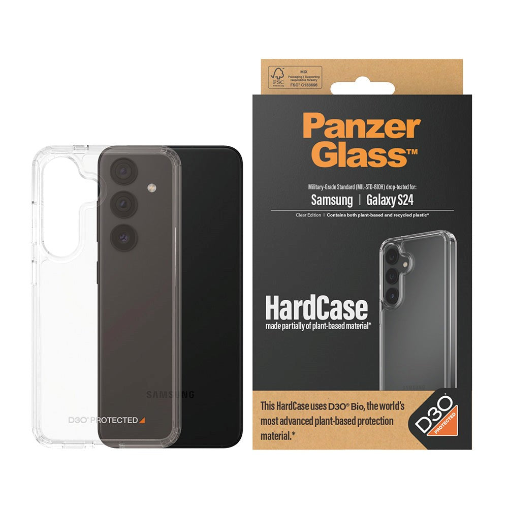 Samsung Galaxy S24 Deksel PanzerGlass D3O Bio HardCase - Gjennomsiktig