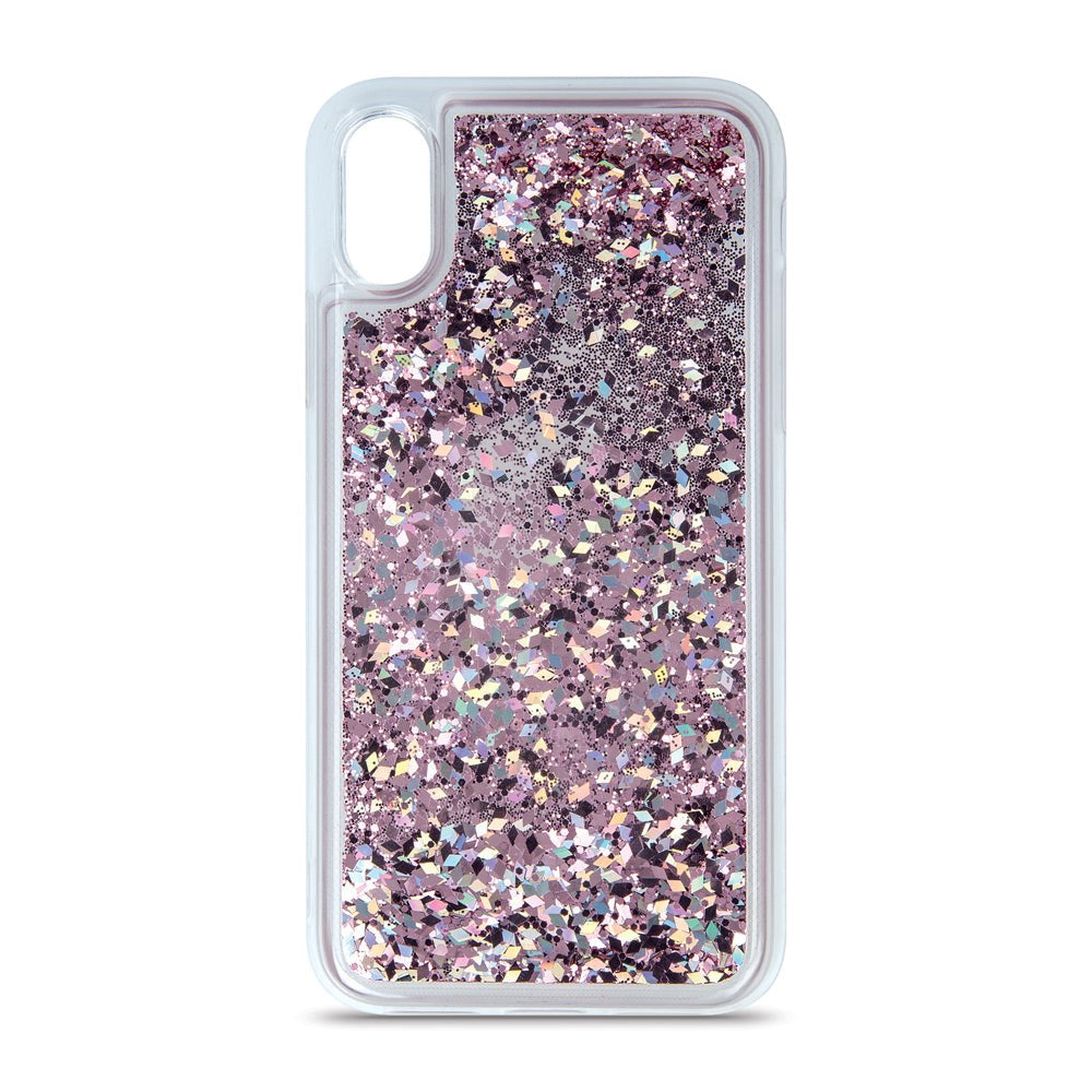 Samsung Galaxy S23 Gjennomsiktig Glitter Deksel - Rosa