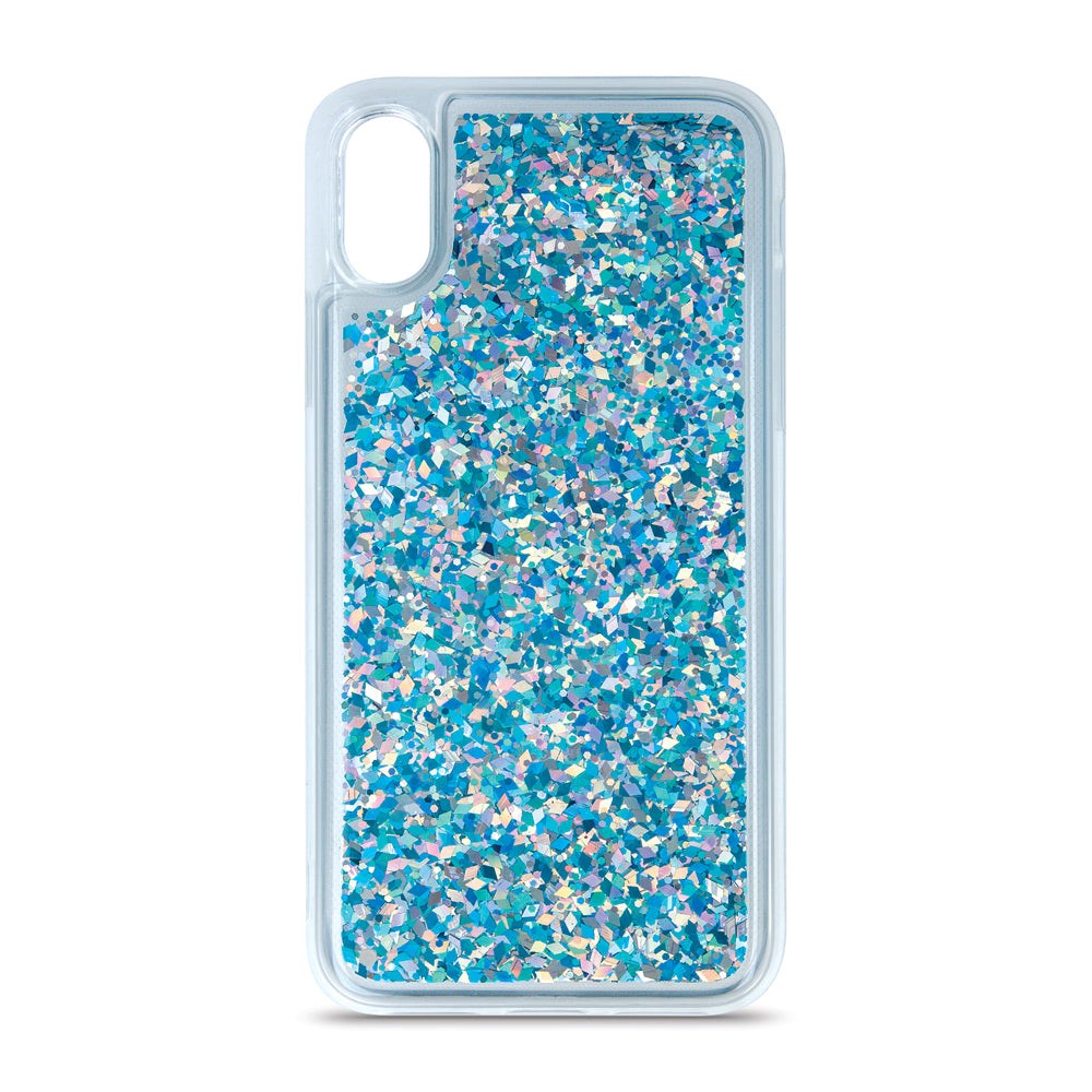 Samsung Galaxy S23 Gjennomsiktig Glitter Deksel - Blå