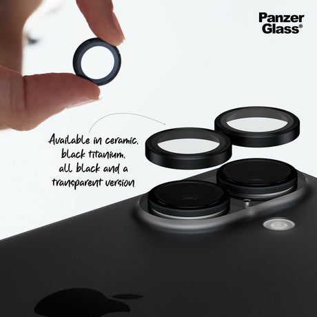 iPhone 16 / 16 Plus PanzerGlass Ceramic Hoops - Kamerabeskyttelse - Gjennomsiktig