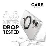 CARE by PanzerGlass iPhone 16 Feature Kickstand Deksel - MagSafe Kompatibel - Transparent / Black