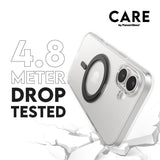 CARE by PanzerGlass iPhone 16 Plus Feature Kickstand Deksel - MagSafe Kompatibel - Transparent / Black