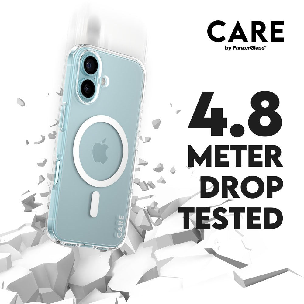 CARE by PanzerGlass iPhone 16 FLAGSHIP Urban Combat-deksel - MagSafe Kompatibel - Transparent / White