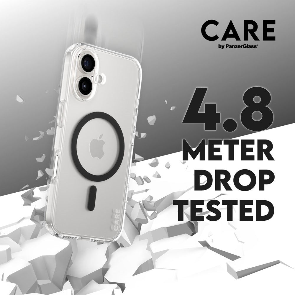CARE by PanzerGlass iPhone 16 FLAGSHIP Urban Combat-deksel - MagSafe Kompatibel - Transparent / Black