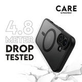 CARE by PanzerGlass iPhone 16 FLAGSHIP Urban Combat-deksel - MagSafe Kompatibel - Transparent / Black Frame