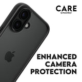 CARE by PanzerGlass iPhone 16 FLAGSHIP Urban Combat-deksel - Transparent / Black Frame