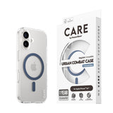 CARE by PanzerGlass iPhone 16 FLAGSHIP Urban Combat-deksel - MagSafe Kompatibel - Transparent / Coronet Blue