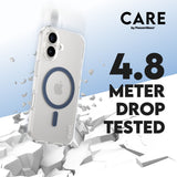 CARE by PanzerGlass iPhone 16 FLAGSHIP Urban Combat-deksel - MagSafe Kompatibel - Transparent / Coronet Blue